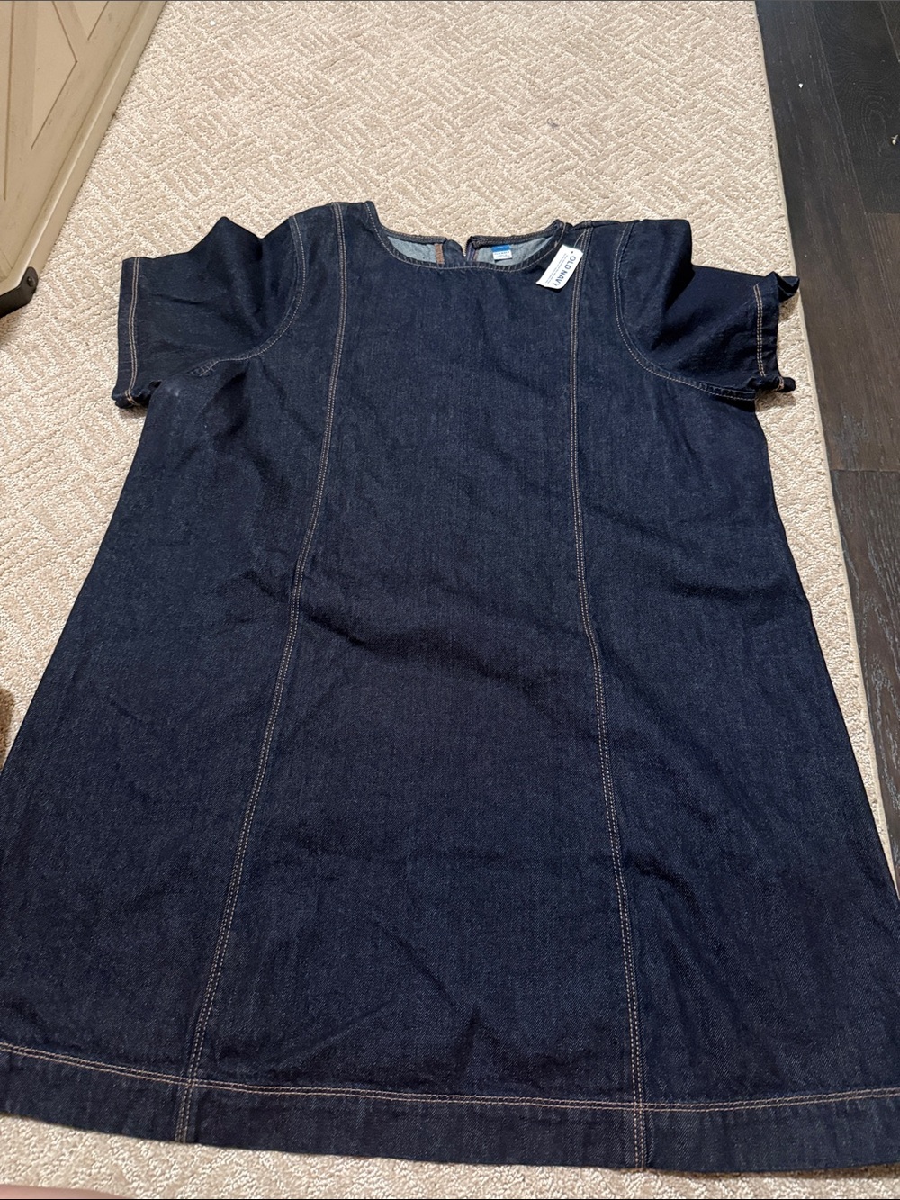 Old Navy Dark Indigo Denim Short Sleeve Dress